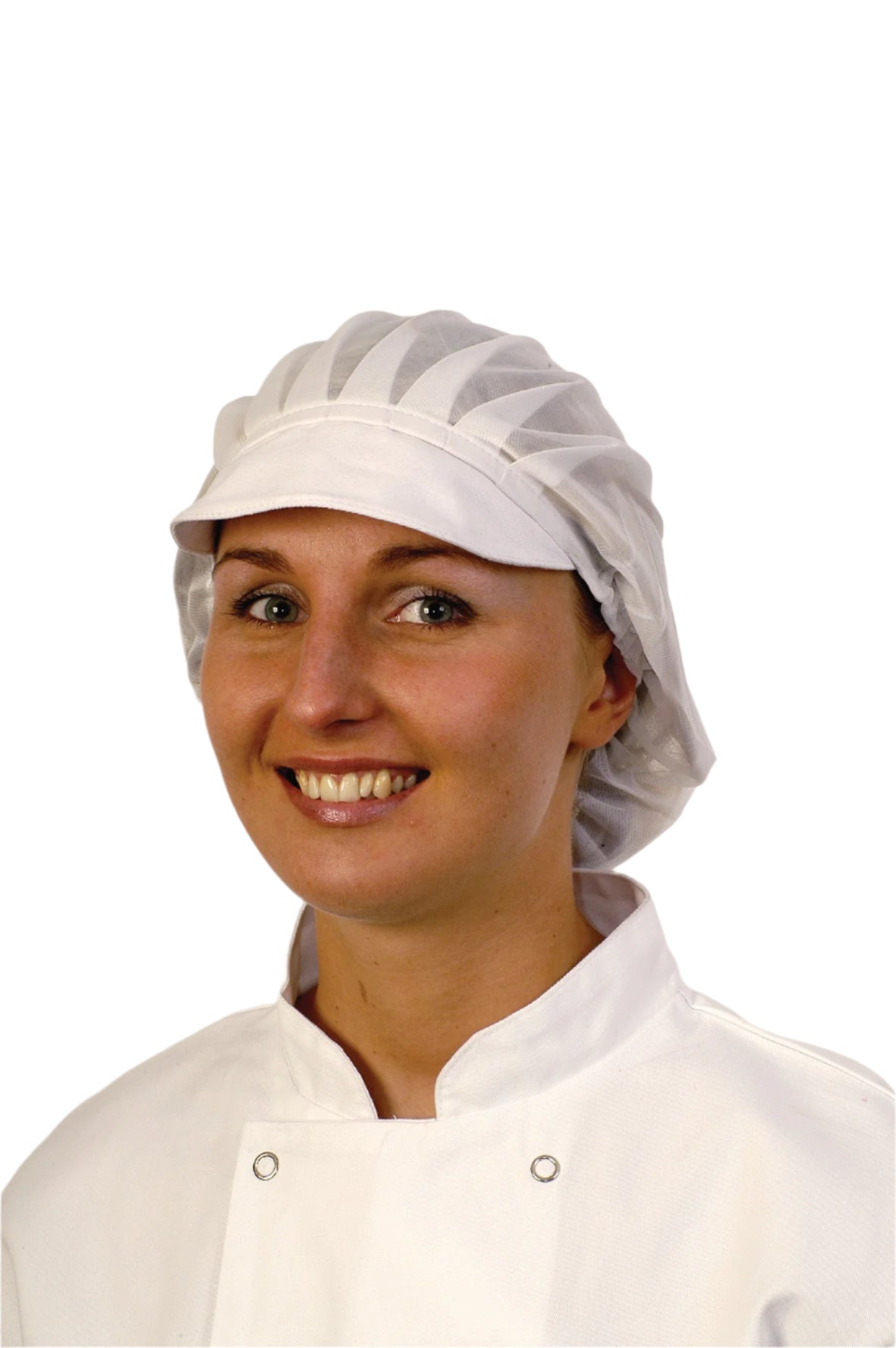 White Peaked Net Hat